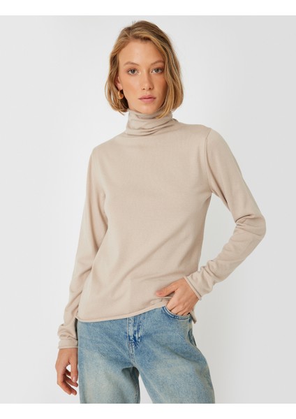 Basic Boğazlı Triko Kazak Uzun Kollu Yumuşak Dokulu modelleri