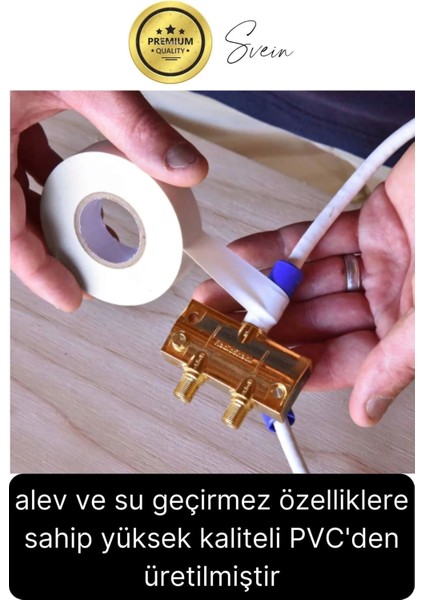 40 Ad. 20 mt Kablo Yalıtım Pvc Elektrik Bandı Dayanıklı Sızdırmaz Koruma Bant Beyaz