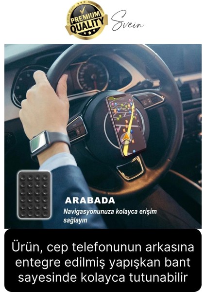 Vantuzlu Pratik Otomobil Araba Torpido Cep Telefonu Sabitleme Pedi Tutucu Güçlü Sağlam Motosiklet