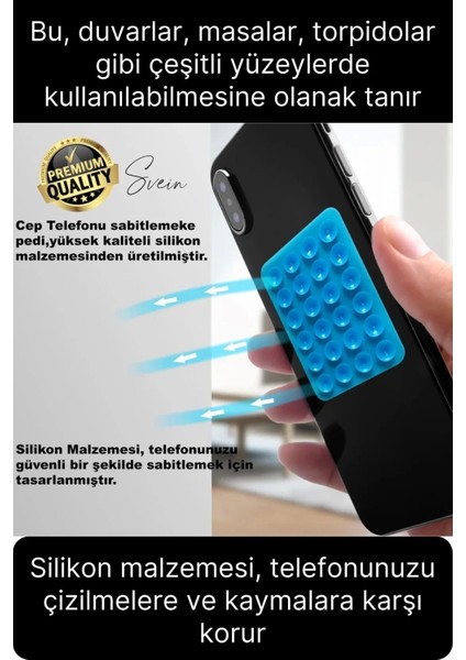 Vantuzlu Pratik Otomobil Araba Torpido Cep Telefonu Sabitleme Pedi Tutucu Güçlü Sağlam Motosiklet