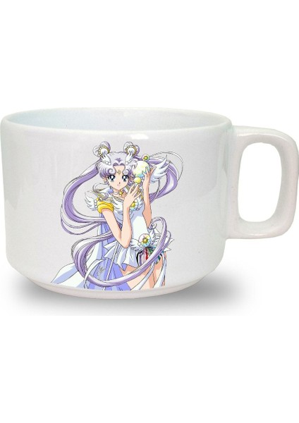 Sailor Moon Temalı Seramik Beyaz Kahve Kupası, Zarif ve Şık Tasarım
