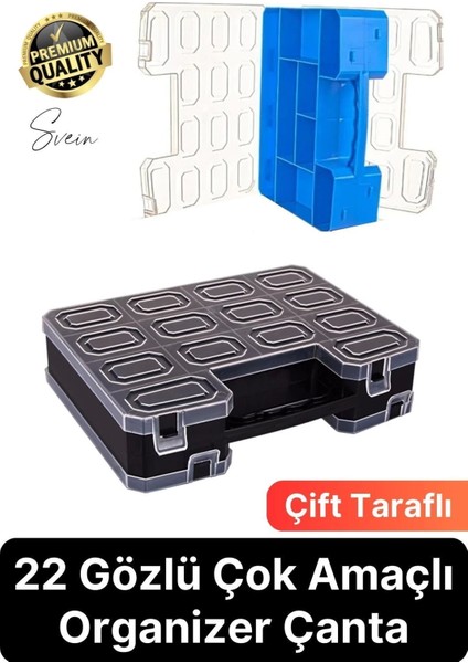 Çift Taraflı 22 Bölmeli Organizer