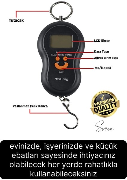 Elektronik Çengelli Tartı El Kantarı Askı Mini Taşınabilir Terazi 40 kg Bagaj Ağırlık Ölçme