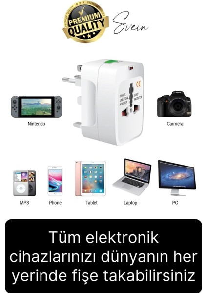 Evrensel Fiş Dönüştürücü Adaptör International Uluslararası Tüm Ülkelerle Uyumlu Seyahat fiyatları