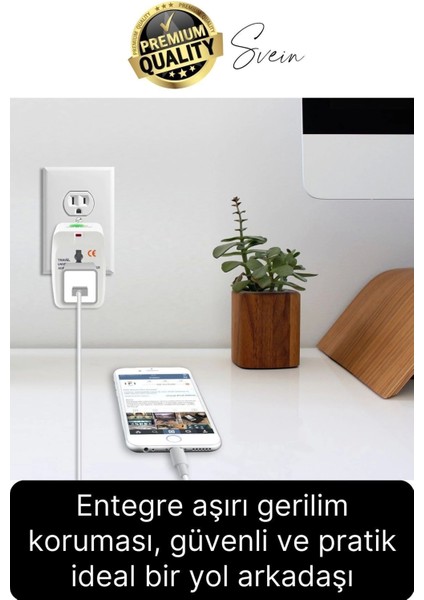 Evrensel Fiş Dönüştürücü Adaptör International Uluslararası Tüm Ülkelerle Uyumlu Seyahat indirimleri