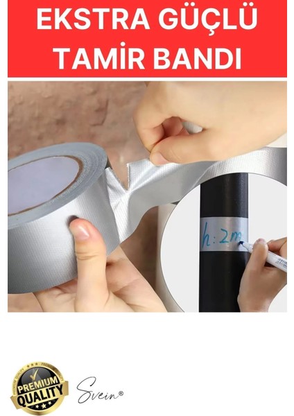 4 Adet 10 mt Gri Lifli Tamir Takviye Onarım Bandı Su Geçirmez Sızdırmaz Kuvvetli Dayanıklı Çatlak