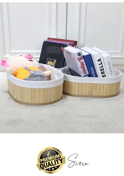 3'lü Çok Amaçlı Bambu Düzenleyici Banneton Örtülü Sepet Eşya Kutusu Saklama Banyo Kozmetik Organizer