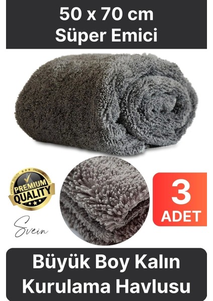 3 Adet Süper Emici Tüm Cam Yüzeylere Uygun Oto Yıkama Mikrofiber Havlu Temizleme Kurutma Bezi