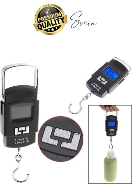 Taşınabilir Hassas Elektronik Terazi El Askılı Ölçekli LCD Dijital Göstergeli Ağırlıkları Bagaj