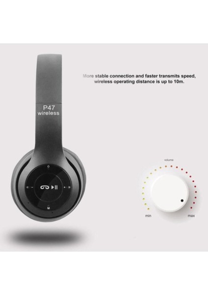 Genel Markalar Siyah 5.0+Edr Wireless Headphones Bluetooth Kulaklık 5.0+Edr 5.0 2 Yıl fırsatları