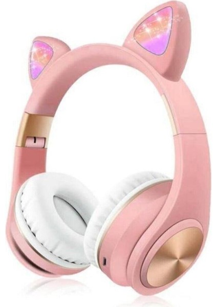 5.0 S16 Kablosuz Bluetooth Kulak Üstü Kulaklık Pembe Pembe 2 Yıl