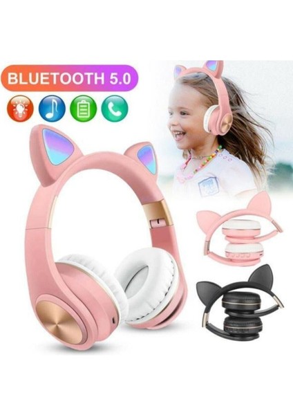 5.0 S16 Kablosuz Bluetooth Kulak Üstü Kulaklık Pembe Pembe 2 Yıl