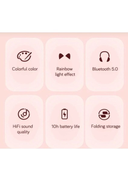 Kablosuz Bluetooth 5.0 Led Işıklı Kedili Şık Kulaklık Siyah indirimleri