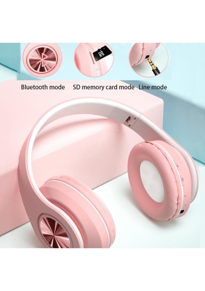 B39 Pembe Kablosuz Bluetooth Kulaklık Led Işıklı Kulaküstü fiyatları
