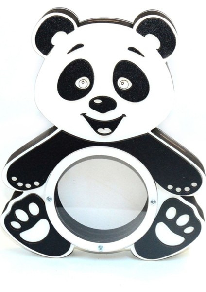 Siyah Panda Ahşap Dekoratif Kumbara 27 cm