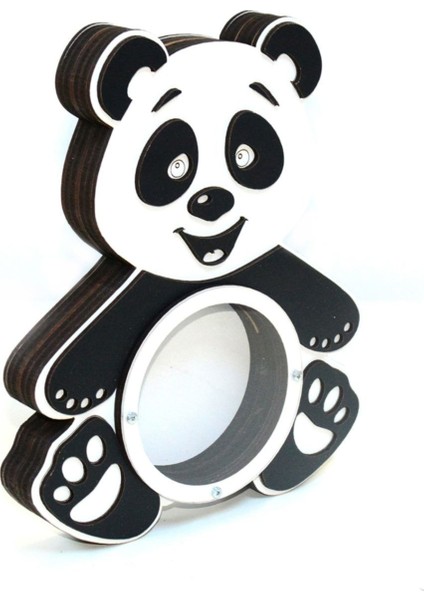Siyah Panda Ahşap Dekoratif Kumbara 27 cm