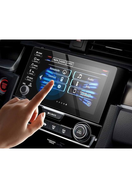 Honda Civic Fc5 Makyajlı Kasa Navigasyon Uyumlu Mat Görünüm 9H Nano Ekran Koruyucu Mat