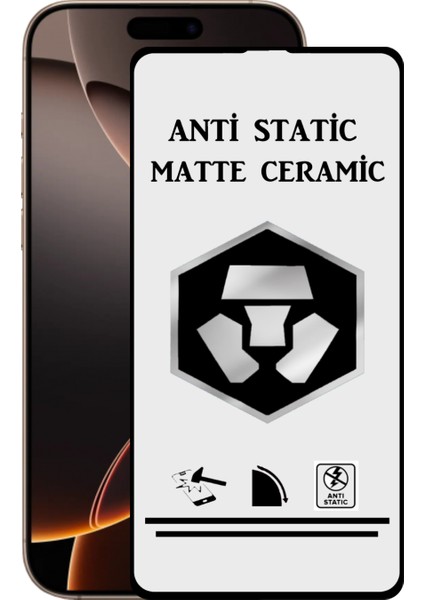 Apple iPhone 16 Promax Tam Kaplayan Anti Statik Kırılmayan Mat Seramik Nano Esnek Ekran Koruyucu Cam