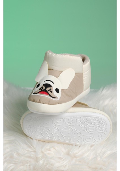 Dogg Desenli Kaydırmaz Taban Termal Isı Kreş Ev Okul Ayakkabısı Bebek Çocuk Panduf Ev Botu