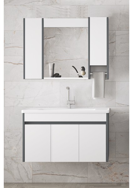 Estella 100 cm Mdf-Aynalı Seramik Lavabolu Banyo Dolabı Takımı Seti**hazır Kurulu fiyatları