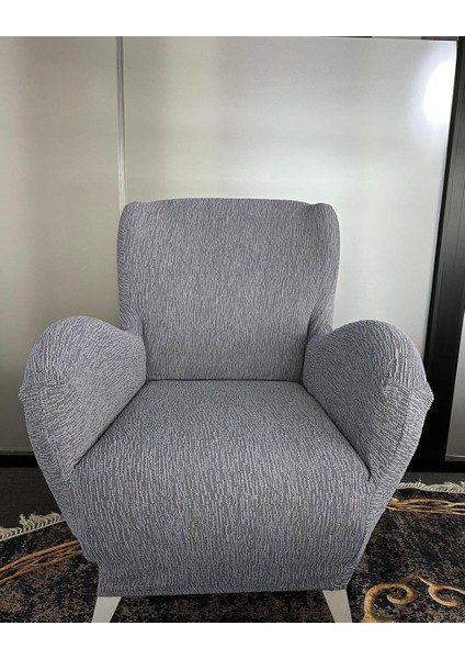 Koltuk Örtüsü Koltuk Kılıfı Lastikli Esnek Berjer Örtüsü Jakarlı Ağaç Kabuğu Kabarık Desen Tekli