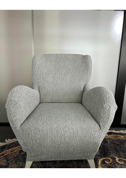 Koltuk Örtüsü Koltuk Kılıfı Lastikli Esnek Berjer Örtüsü Jakarlı Ağaç Kabuğu Kabarık Desen Tekli