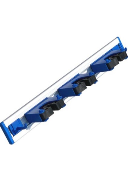 Pratik ve dayanıklı duvara monte mop askısı, 5 askılı tasarım, mavi renk, TR menşei