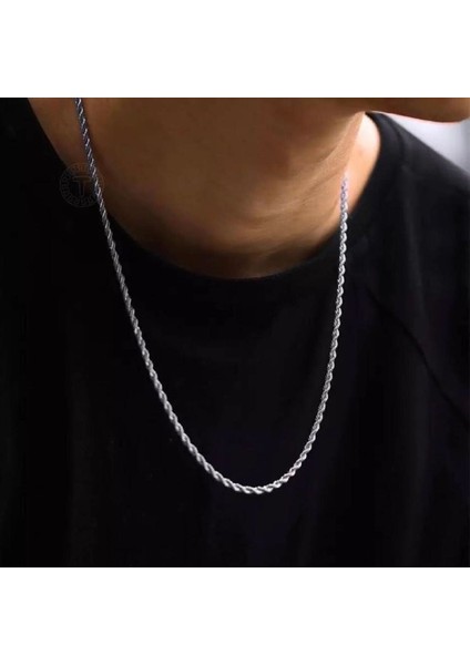 Çelik Burgu Zincir Kolye Unisex 65CM