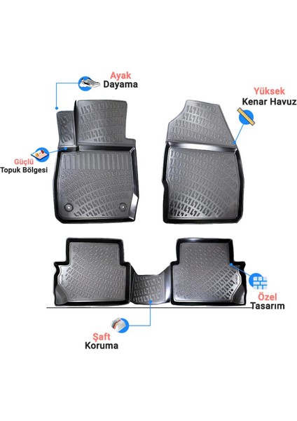 Volkswagen Caddy 2013 Araca Özel Üretim 3D Havuzlu Paspas Ve Bagaj Havuzu fiyatları