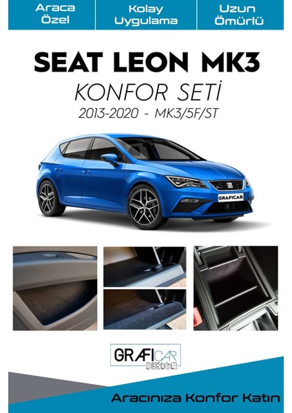 Seat Leon Mk3 Konfor Seti-Iç Trim Kumaş Kadife Kaplama-Ses Izolasyon Amaçlı /2013-2020-Mk3/5F/St