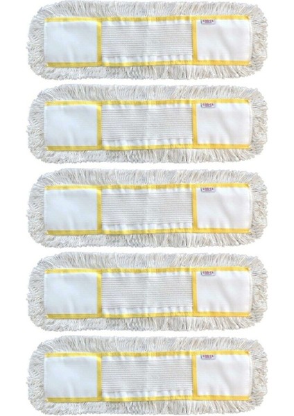 Nemli Mop Yedek Seti 60 cm, 5'li Paket, Temizlik İçin Uygun
