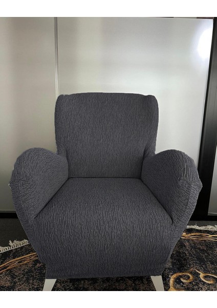 Koltuk Örtüsü Koltuk Kılıfı Lastikli Esnek Berjer Örtüsü Jakarlı Ağaç Kabuğu Kabarık Desen Tekli