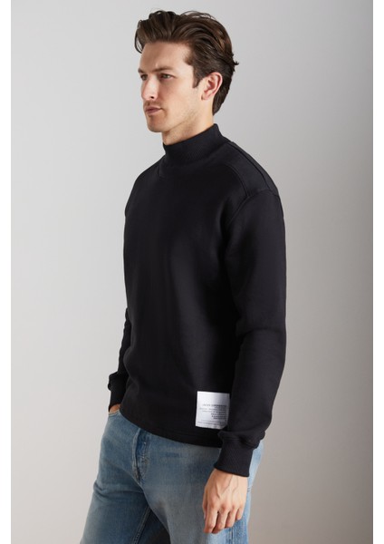 Valencıa Erkek Pamuk-Polyester Siyah Sweatshirt modelleri