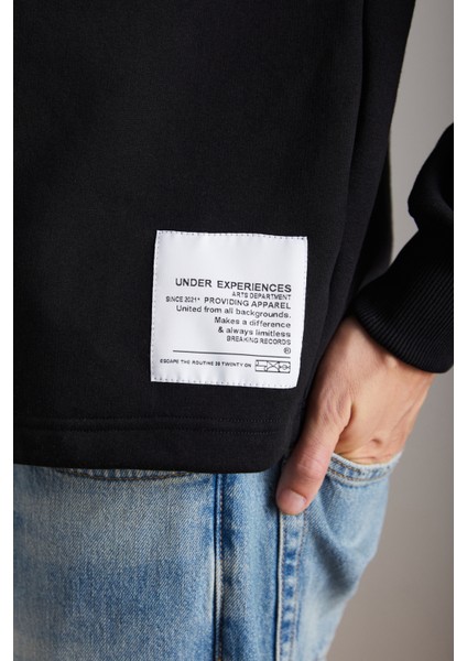 Valencıa Erkek Pamuk-Polyester Siyah Sweatshirt fırsatları