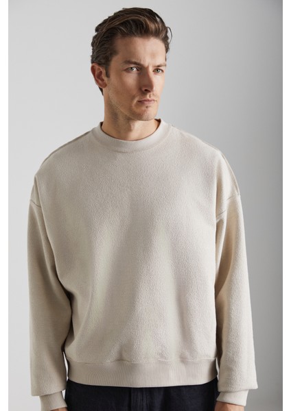 BOHENIA Erkek %100 Pamuk Bej Sweatshirt