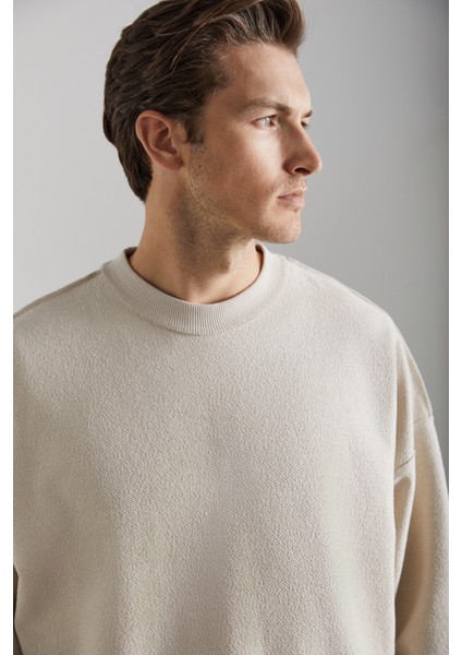 BOHENIA Erkek %100 Pamuk Bej Sweatshirt modelleri