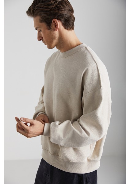 BOHENIA Erkek %100 Pamuk Bej Sweatshirt fırsatları