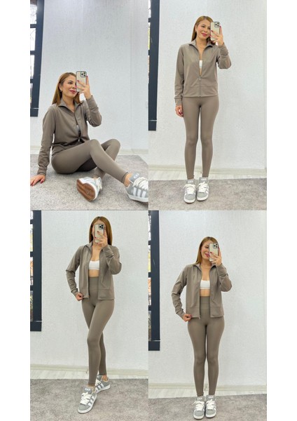 Orjinal Meşhur Eşofman Takımı, Taytlı Eşofman Takımı, Tayt Ceket Kombin, Kadın Tayt Ceket