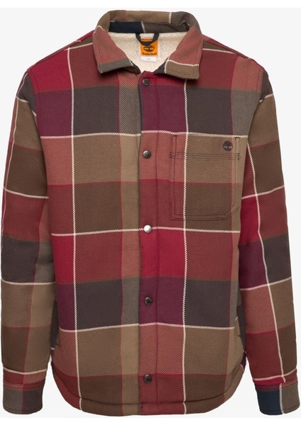 Sherpa Lined Plaid Erkek Klasik Yaka Gömlek
