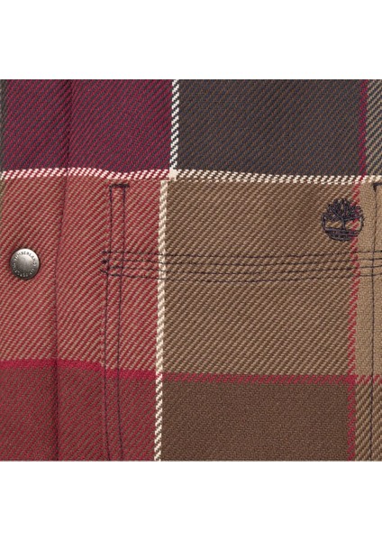 Sherpa Lined Plaid Erkek Klasik Yaka Gömlek
