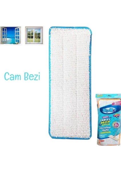 Orijinal Tablet Mop Yedek Bezi - 3 Farklı Kullanım Alanı, 3 Adet Microfiber Refill modelleri