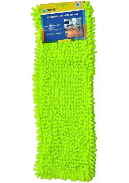 Tekno Trust Spark Nemli Makarna Mop Ucu Mikrofiber Şönil Paspas Yedeği 50 cm Yeşil 2 Adet