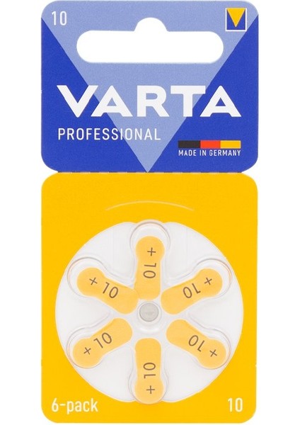 Varta 10 No Kulaklık Pili (6lı Paket)