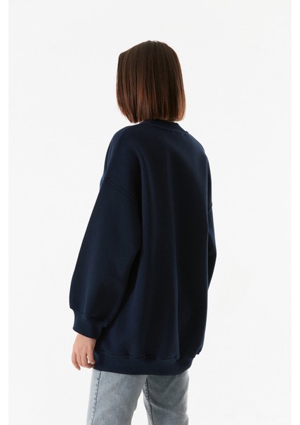 Basic Bisiklet Yaka Oversize Sweatshirt modelleri