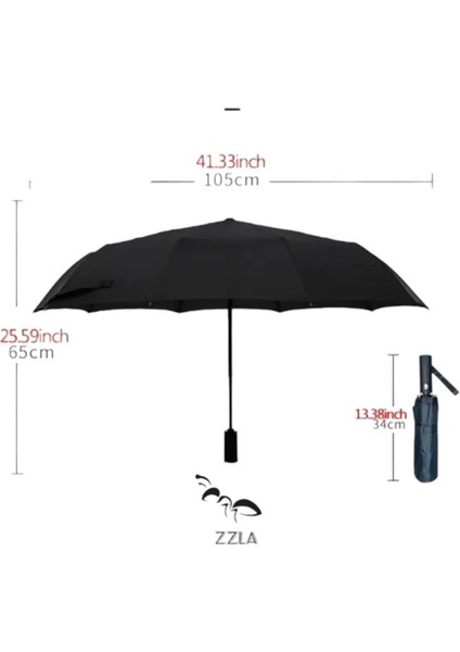 Tekno Trust Siyah Tam Otomatik Rüzgarda Kırılmayan Şemsiye modelleri