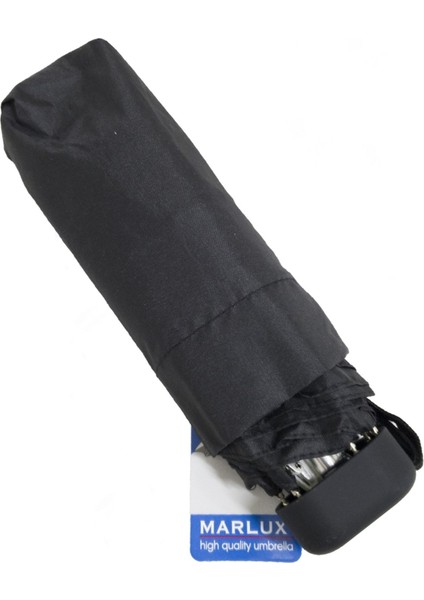 Siyah mini cep şemsiye, unisex, düz desen, dokuma kumaş, hafif ve dayanıklı