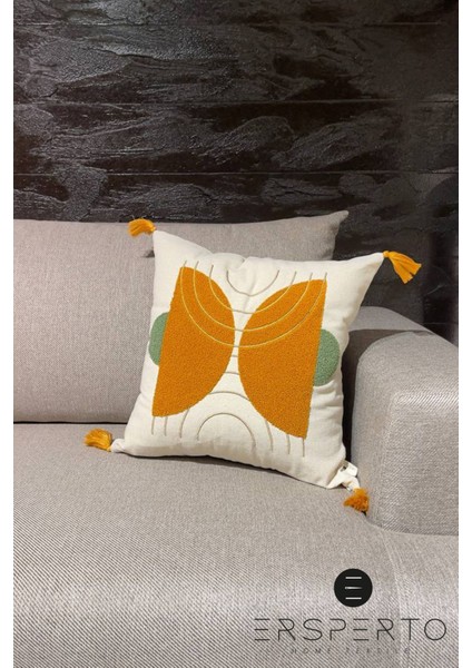 Bohem Püsküllü Keten Dekoratif Kırlent Kılıfı Yastık Kılıfı 1 Adet 43X43CM fiyatları