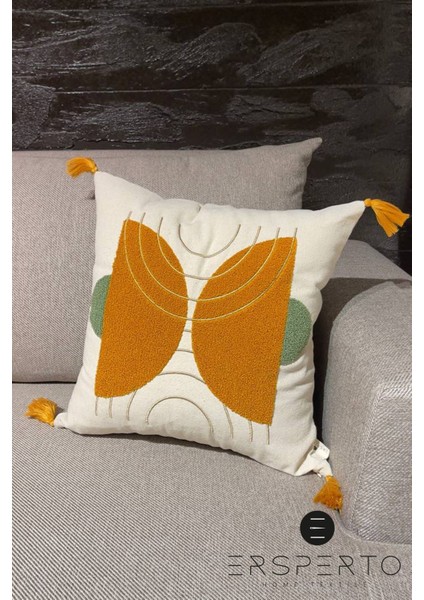 Bohem Püsküllü Keten Dekoratif Kırlent Kılıfı Yastık Kılıfı 1 Adet 43X43CM modelleri