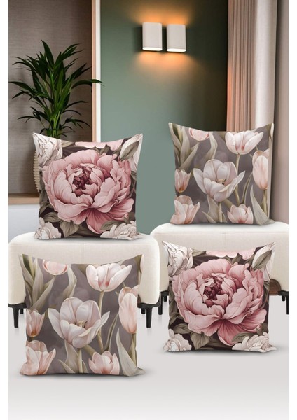 Klasik Serisi Çift Tarafı Dijital Baskılı 4'lü Kırlent Kılıfı Seti (Classic Cover Set)