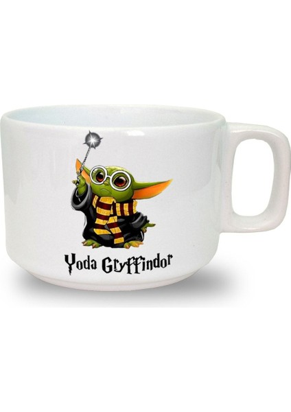 Tekno Trust Yoda Gryffindor Baskılı Seramik Beyaz Kahve Kupası